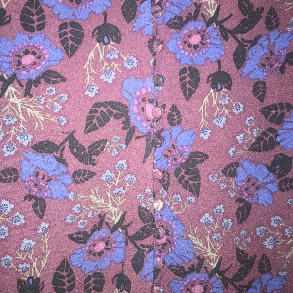 Button down purple & blue Free People Dress - Picture 4 of 6